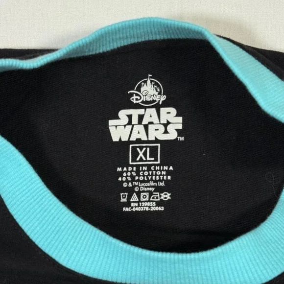 VTG Disney Star Wars XL Pullover Women/Men Colorful Sweatshirt Black Striped - Picture 3 of 4